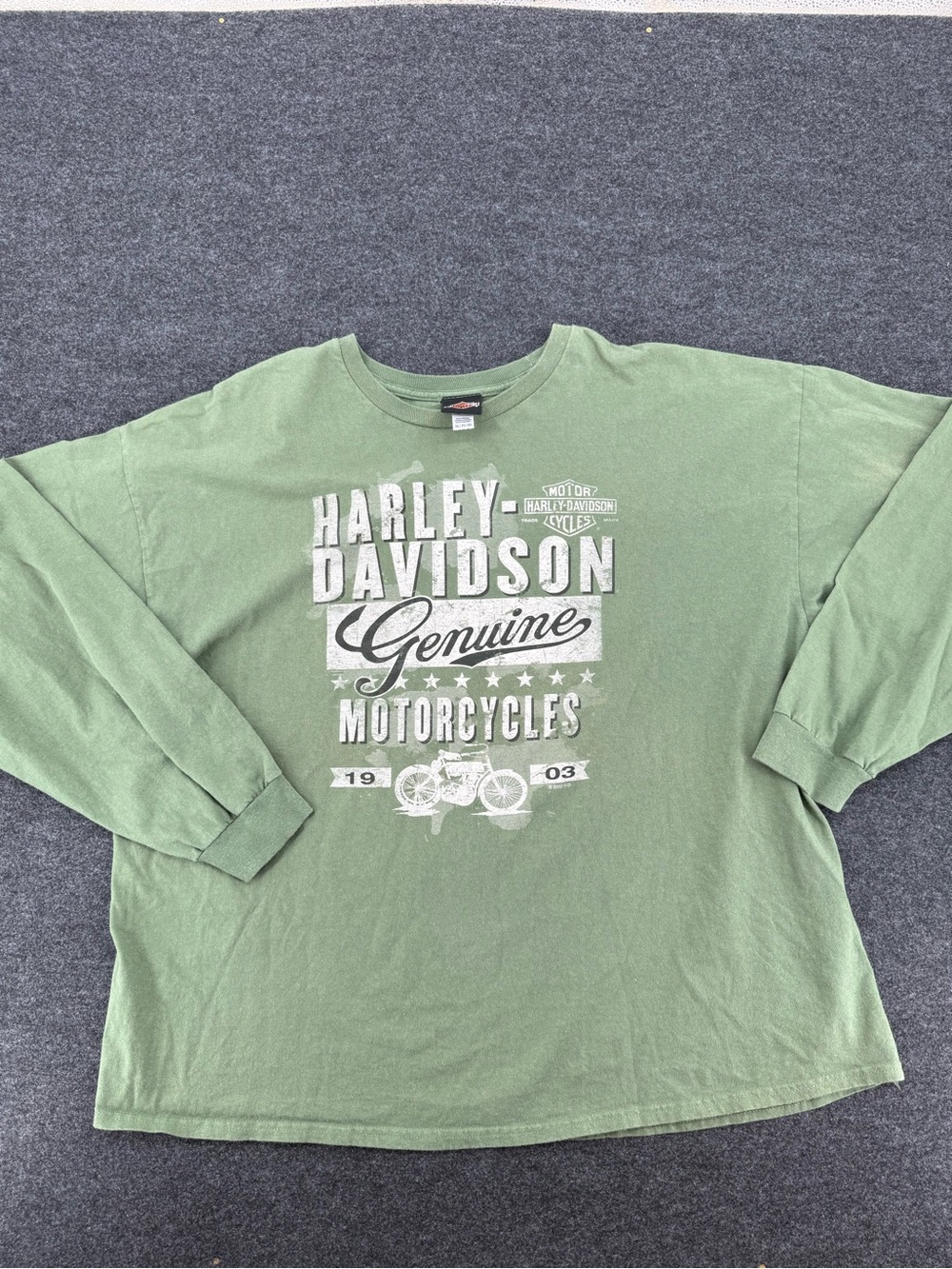 Harley-Davidson Olive Green Graphic Long Sleeve Tee